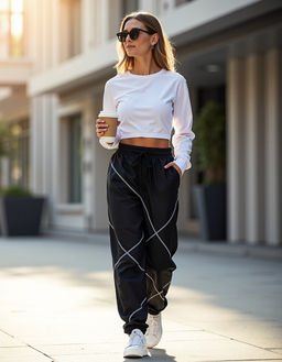 Спортивные женские брюки, черные, bp.155.001