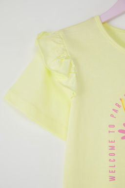 Sar? K?z Cocuk %100 Pamuk Flamingo Bask?l? K?sa Kol Orme T-Shirt TKDSS25TS00061 - Trendyolmilla фото 8