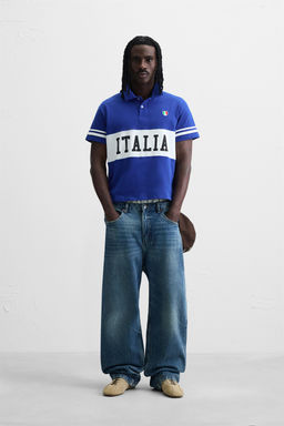 COLOUR BLOCK FLAG POLO SHIRT