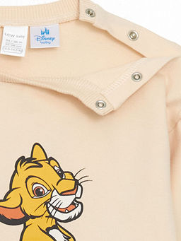 Bisiklet Yaka Aslan Kral Bask?l? Kal?n Erkek Bebek Sweatshirt - Waikiki фото 3