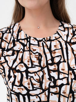 Платье хлопок 100%,бело-бежевое - Binita фото 4