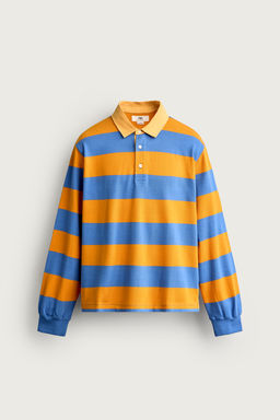 POLO REGULAR FIT RAYAS CUELLO CONTRASTE / Naranja - Zara фото 7