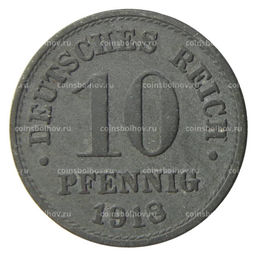 Монета 10 пфеннигов 1918 года Германия