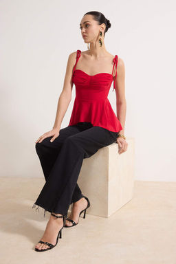 Trendyolmilla Beyaz Gogus Detayl? Orme Bluz TPRSS25BZ00006  фото 14