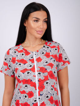 Халат Красотка 1 тедди, трикотаж - Малина фото 5