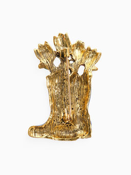 Брошь «Цветы Тюльпанов в Сапогах», цветная в чернёном золоте