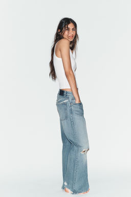 JEANS TRF BOYFRIEND ROTOS TIRO MEDIO / Azul - Zara фото 6