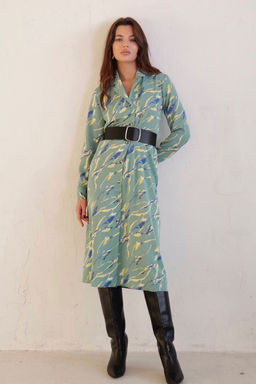 Платье-рубашка с английским воротником принт - Martichelli фото 111