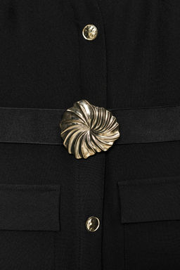 BELTED CREPE MIDI DRESS - Zara фото 7