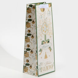 Пакет новогодний подарочный под бутылку «С Новым годом», 13×35×10 см