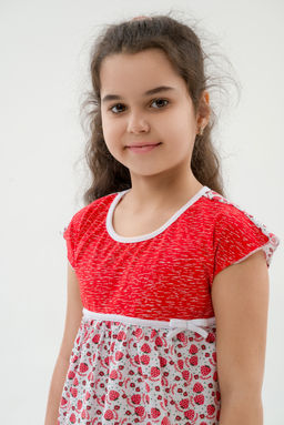 Ночная сорочка детская из кулирки Ярославна клубничка - Амадэль фото 7