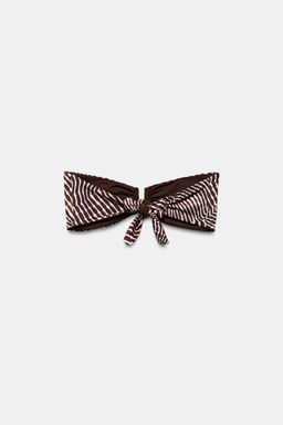 TOP BIKINI BANDEAU REVERSIBLE ESTAMPADO / Marr?n - Zara фото 8