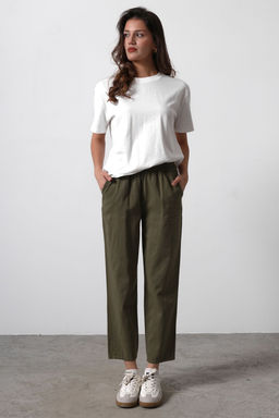 TRENDYOLMILLA Haki Beli Buzgulu Cigarette Pantolon TWOSS25PL00036 фото 2