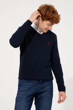 Свитер мужской U.S. Polo Assn хлопок темно-синий  фото 7