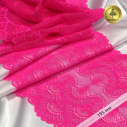 Кружево-стрейч KRUZHEVO арт.TBY.8034 шир.195мм цв.A1402 розовый неон уп.10м