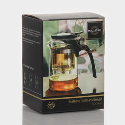 Заварочный чайник гунфу Magistro «Мантана», 500 мл, пластиковое сито, стекло