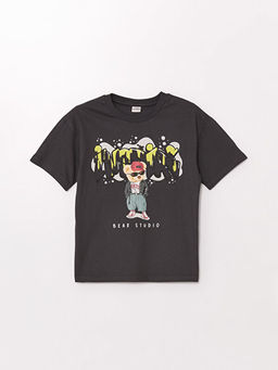 Oversize Bisiklet Yaka Erkek ?ocuk Ti??rt