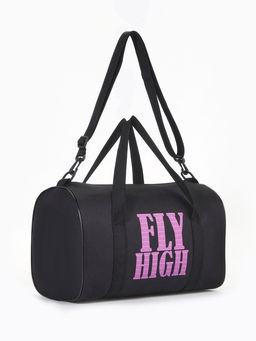 Сумка спортивная TEXTURA на молнии, с подкладкой, длинный ремень, маленький размер, чёрная