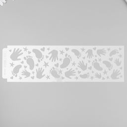 Трафарет бордюрный пластик «Ладошки и ножки», 40×12 см