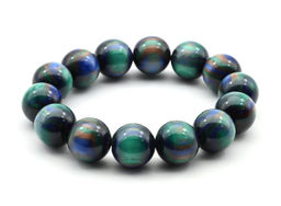 Браслет из полимера шарик 16мм цв.изумрудный