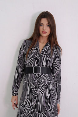 Платье-рубашка с английским воротником принт - Martichelli фото 391