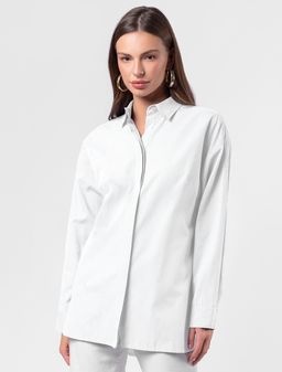 VILATTE / Прямая блузка из хлопка с добавлением ПЭ