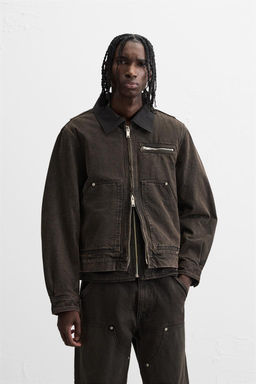 DENIM JACKET WITH CONTRAST COLLAR - Zara фото 2