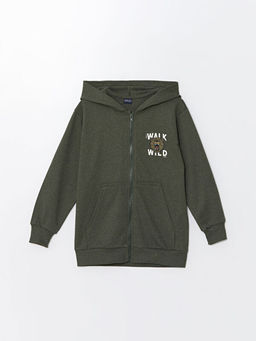 Kap??onlu Erkek ?ocuk Fermuarl? Sweatshirt