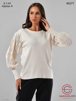 Тёплая кофта женская с ажурными рукавами - Bruno фото 2