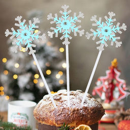 Набор для украшения торта Снежинки, 3 шт., цвет голубой - Страна карнавалия фото 4