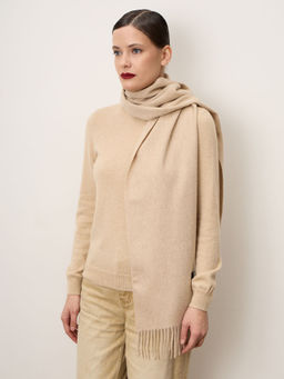 Шарф из кашемира 12219n бежевый