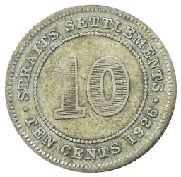 10 центов 1926 года Стрейтс Сетлментс