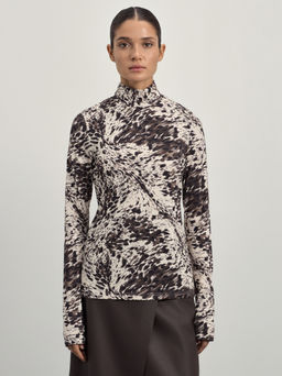 Лонгслив из вискозы с принтом / Zarina  фото 3