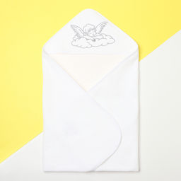 Полотенце крестильное с вышивкой Ангел, 75х75 см, 100% хлопок