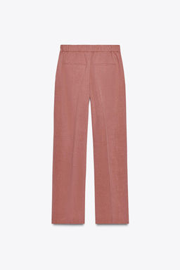 STRAIGHT-LEG TROUSERS WITH ELASTICATED WAIST