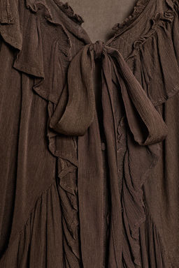 FLOWING SHIRT WITH RUFFLE TRIMS - Zara фото 8