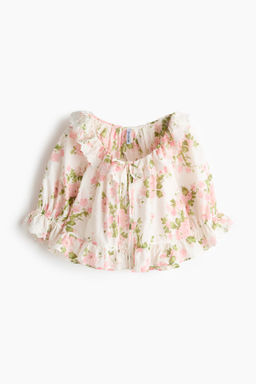 Blusa de algod?n con bordado ingl?s - H&m фото 3