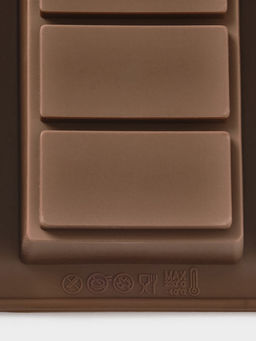 Форма для дубайского шоколада Доляна «Квадраты, полосы, пирамиды», 6 плиток, 27.5×17×2 см, силикон, коричневая