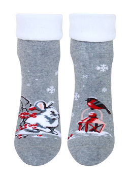 Цена за 2 пары. Носки новогодние СЕРЫЙ МЕЛАНЖ