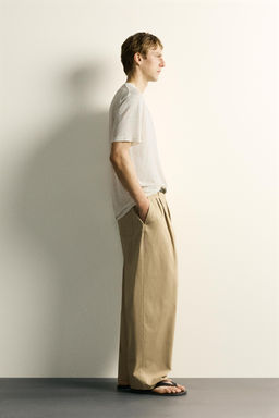CAMISETA RELAXED FIT 100% LINO / Crudo - Zara фото 4