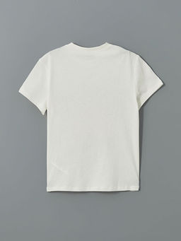 Bisiklet Yaka Bask?l? Penye Erkek ?ocuk Ti??rt