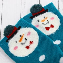 Детские носки 3-5 лет 15-18 см Новогодние Снеговик - Krumpy фото 3