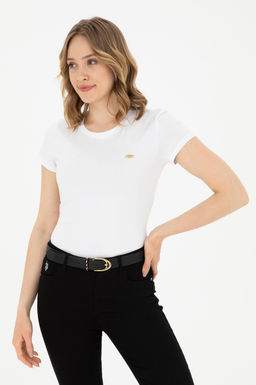Женская белая базовая футболка - U.s. polo assn фото 3