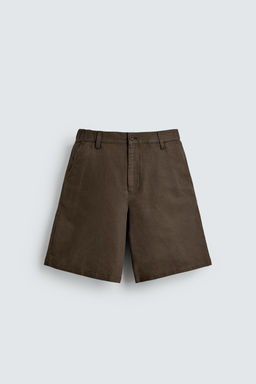 BERMUDA REGULAR FIT C??AMO - ALGOD?N / Marr?n