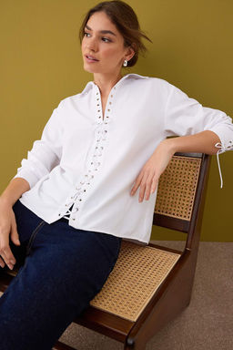 Siyah Onu Bagc?k Detayl? Oversize Gomlek TWOAW26GO00010