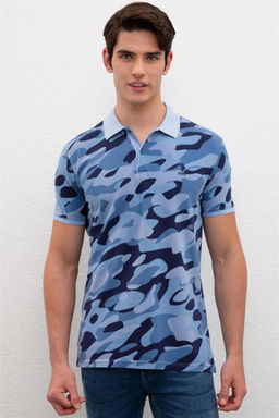 Мужская футболка-поло цвета индиго Неожиданная скидка в корзине