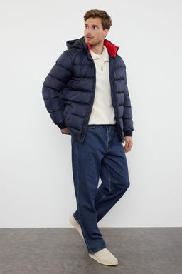 TRENDYOL MAN Lacivert Erkek Regular Fit Sisme K?sl?k Mont TMNAW25MO00002
