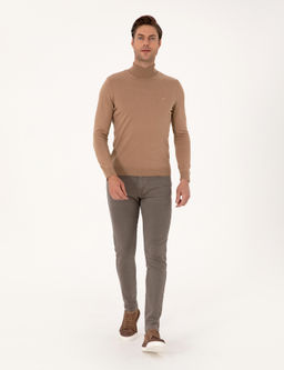 Camel Slim Fit Bal_k__ Yaka Basic Triko Kazak - Pierre cardin фото 4