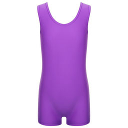 Купальник гимнастический Grace Dance, с шортами, без рукавов, р. 42, цвет фиолетовый  фото 9