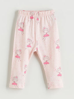 Beli Lastikli Bask?l? K?z Bebek Pijama Alt